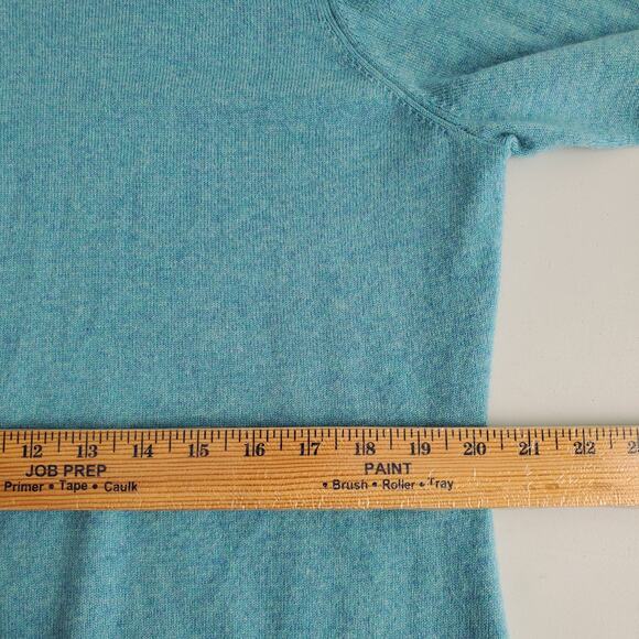 Women Lands End Blue Cashmere Button Cardigan Sweater XLP Preppy Cozy Luxury NEW - Picture 9 of 12